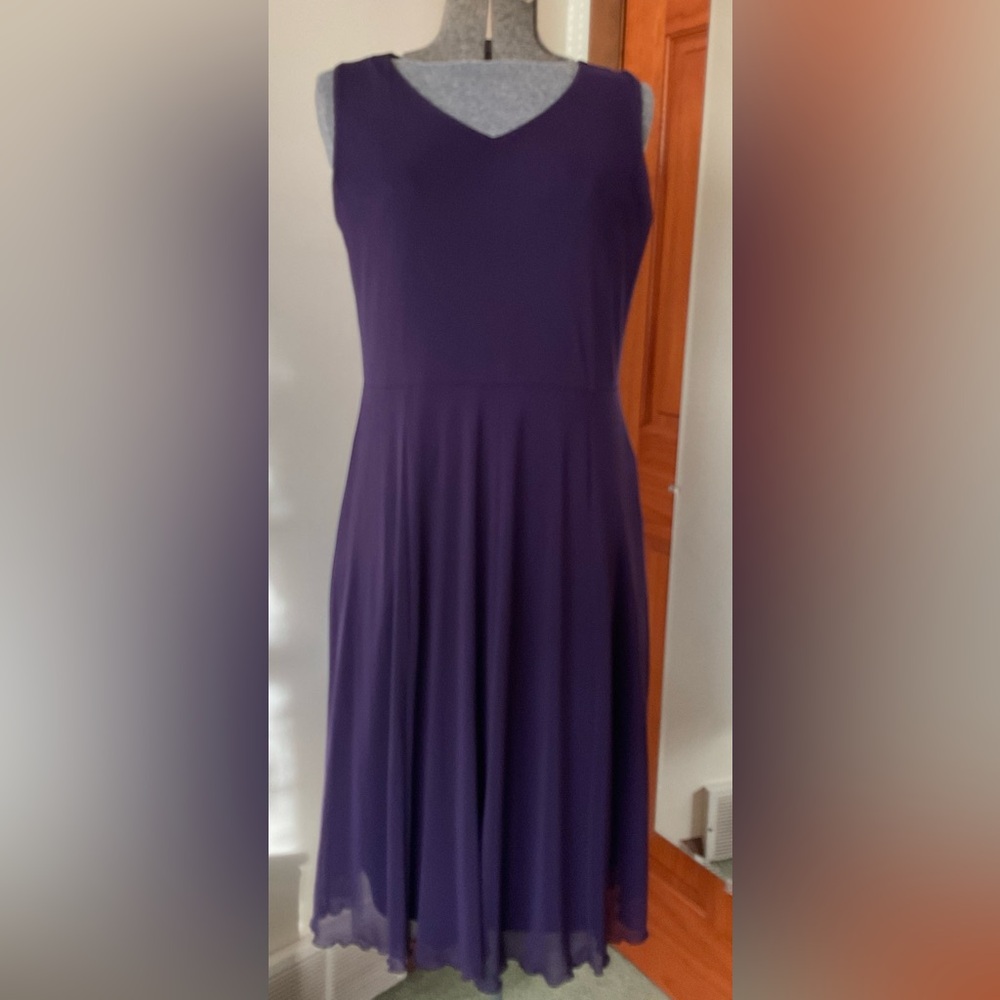 Coldwater Creek Time After Time Purple Reversible Mesh Knit Dress